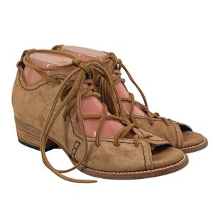 Freebird Brown Leather Lace‎ Up Gladiator Women's Sandals Size 9